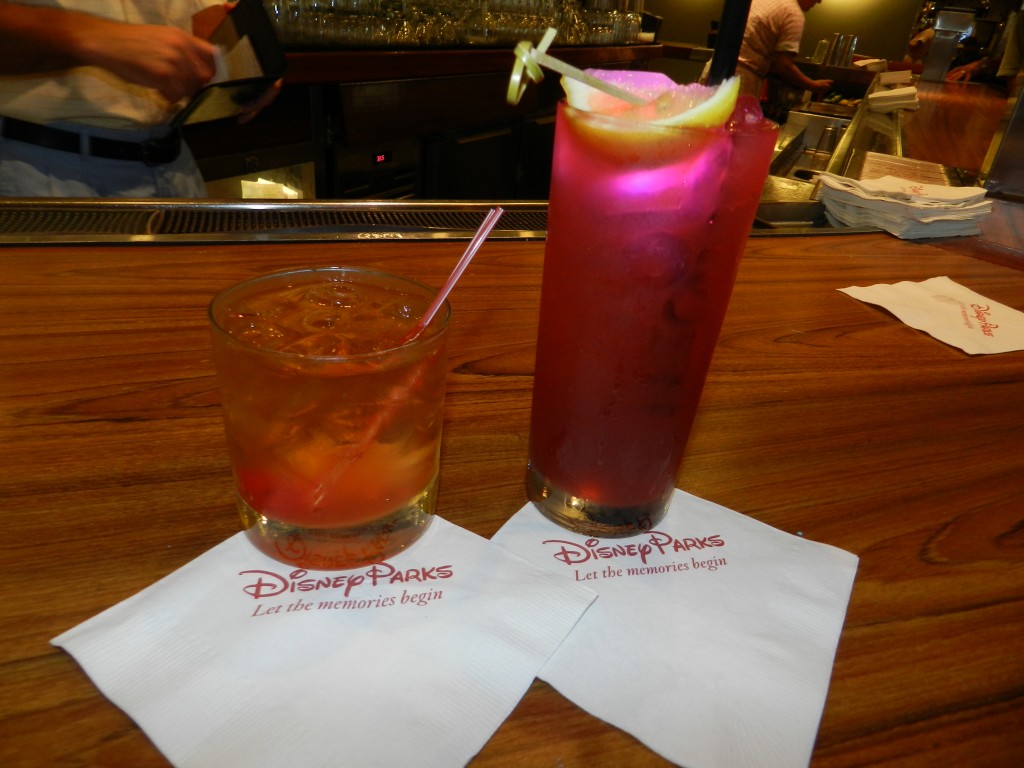 50's Prime Time Cafe. Tune-In Lounge with pink Grandma's Picnic Punch. Keep reading to learn how to do Thanksgiving Day at Disney World. Photo copyright ThemeParkHipster.