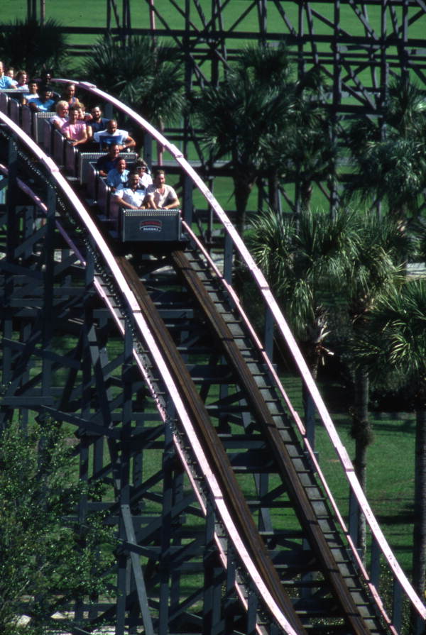 Florida Hurricane roller coaster at the Boardwalk and Baseball theme park in Haines City, Florida.