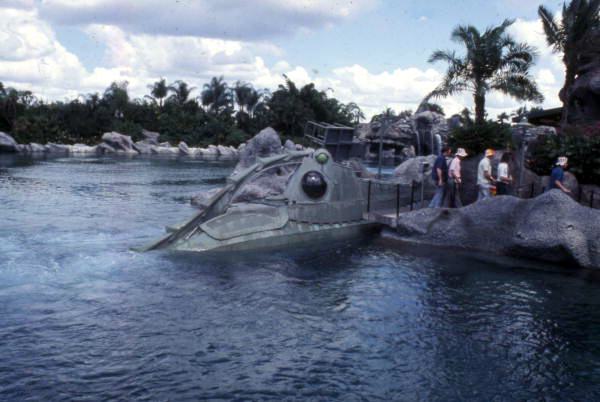 View of the 20,000 Leagues Under the Sea ride at the Magic Kingdom amusement park in Orlando, Florida 1974. Keep reading for Disney World Haunted Mansion secrets and facts.