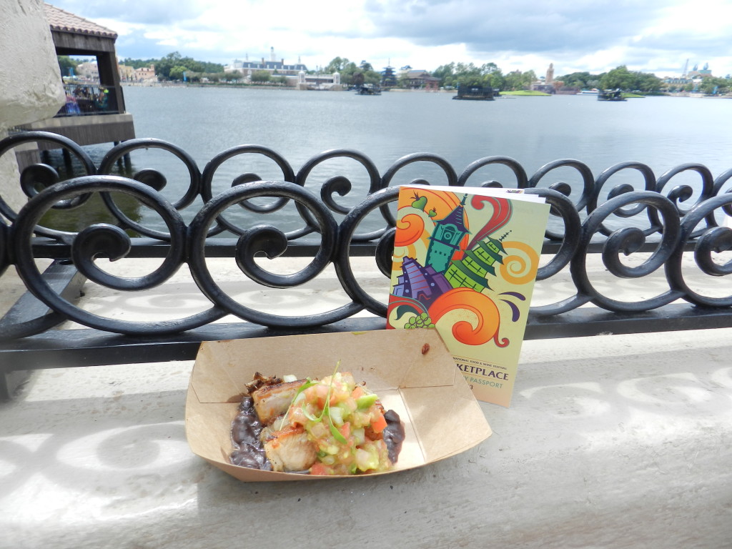 Brazil Marketplace: Crispy Pork Belly with Black Beans, Onions, Avocado & Cilantro on the Epcot Food and Wine Festival Menu. Keep reading to learn more about the Epcot International Food and Wine Festival Menu.
