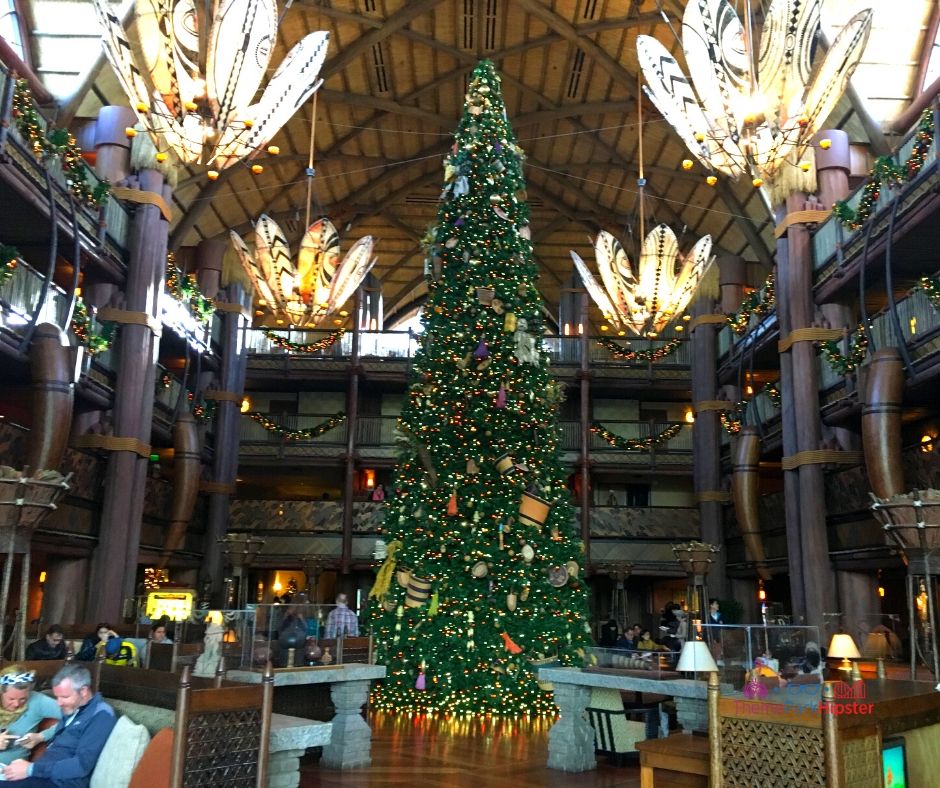 Disney at Christmas Animal Kingdom Lodge. Keep reading to know when is the Slowest Time at Disney World.