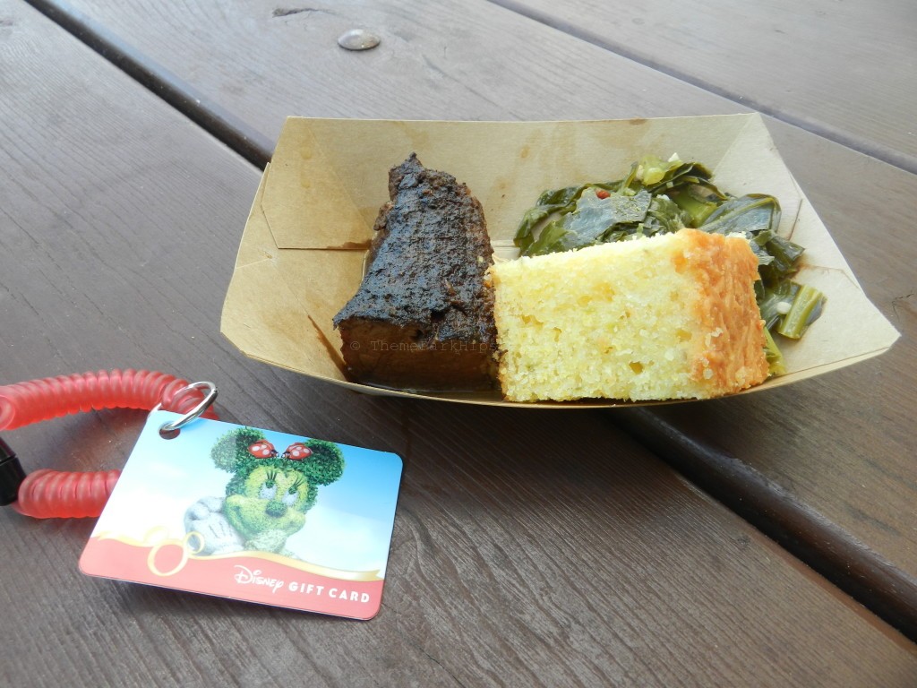 Festival Wristlet Smoked Beef Brisket with Collard Greens and Jalapeno Corn Bread Gluten. Keep reading to get the best Epcot Food and Wine Festival Tips! 