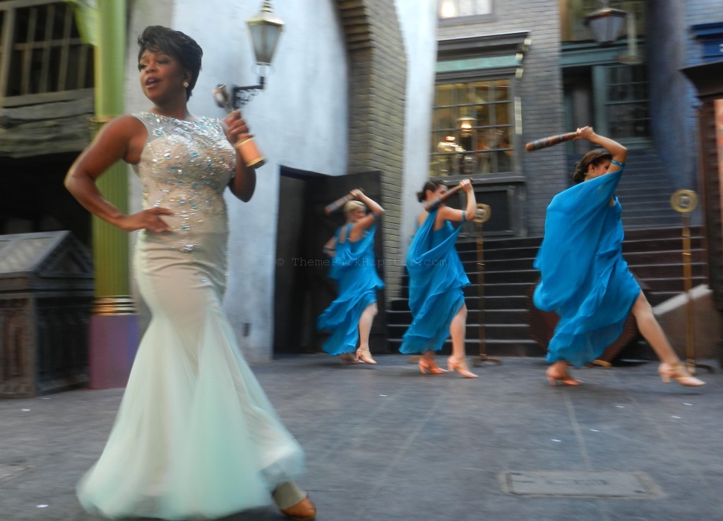 Celestina Warbeck at Diagon Alley Orlando. Which is better Universal Studios vs Islands of Adventure? Keep reading to find out.