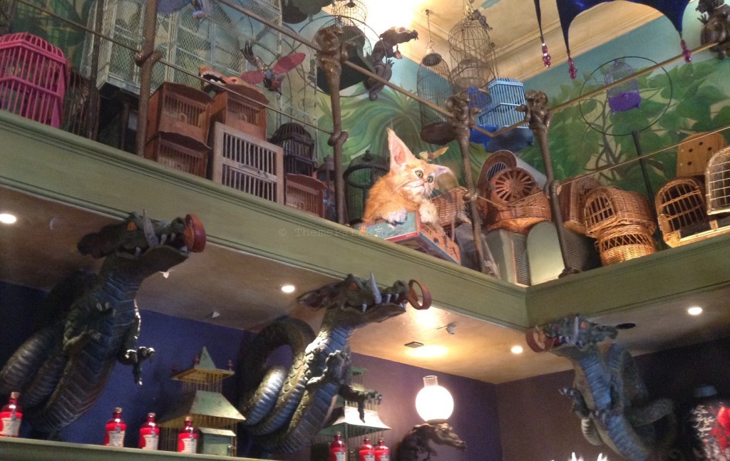 Magical Menagerie Diagon Alley: Fantastic Beasts and stuffed animals on shelves at Universal Studios