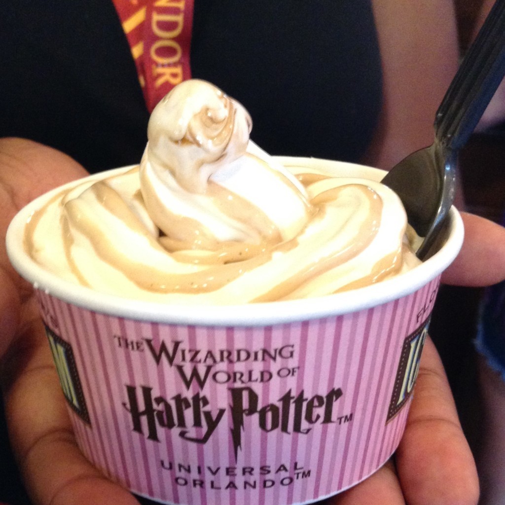 Butterbeer Ice Cream at Diagon Alley Universal Orlando. Keep reading for the full Wizarding World of Harry Potter Guide.