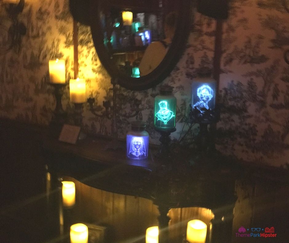 Spirit Photography Section Closed and Replaced with Spirited Jars of Characters from the Haunted Mansion at Madame Leota's Shop