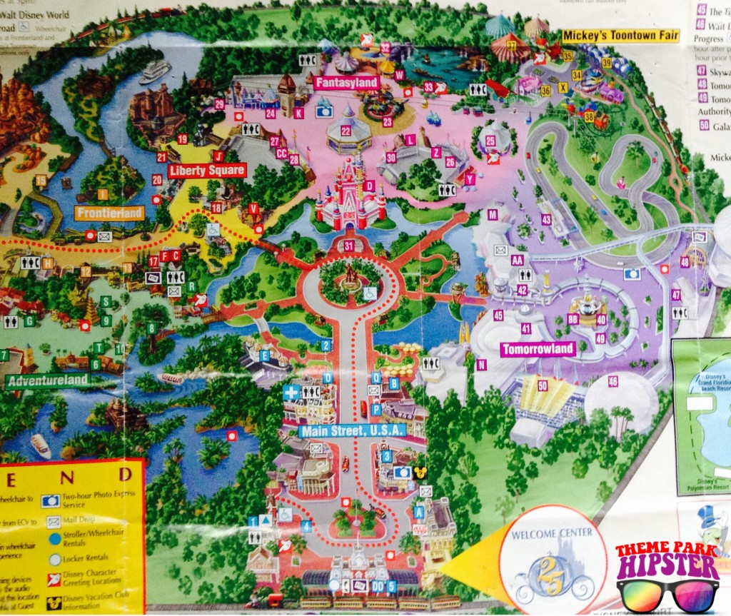 1997 Magic Kingdom Park Disney Map