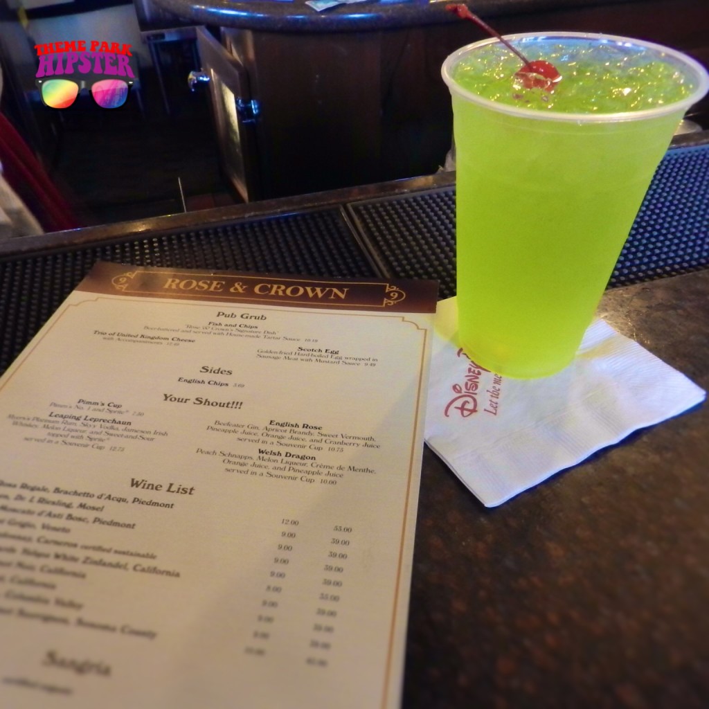 Green Leaping Leprechaun Drink at Rose & Crown, Epcot