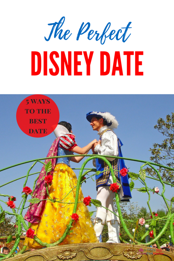 The Perfect Disney Date with Snow White and Prince Charming on Parade Float. One of the best Disney World date night ideas for couples.