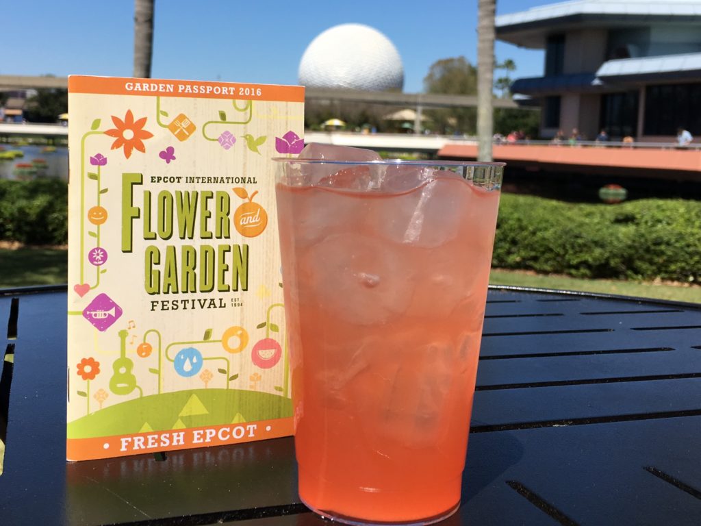Elderflower Sangria at Epcot Garden Festival. Keep reading to see the best epcot flower and garden topiaries through the years!