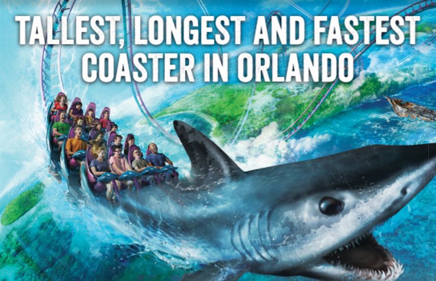 SeaWorld Orlando Mako roller coaster concept art.