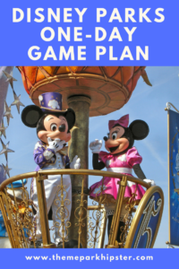 Walt Disney World One-Day Game Plan with Mickey and Minnie Mouse in parade.