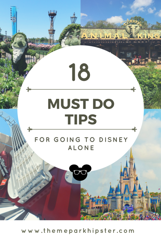 18 Must Do Tips for Solo Disney Trip epcot and animal kingdom gates in the midst of vegetation. Keep reading to learn about going to theme parks alone and solo travel in Florida.
