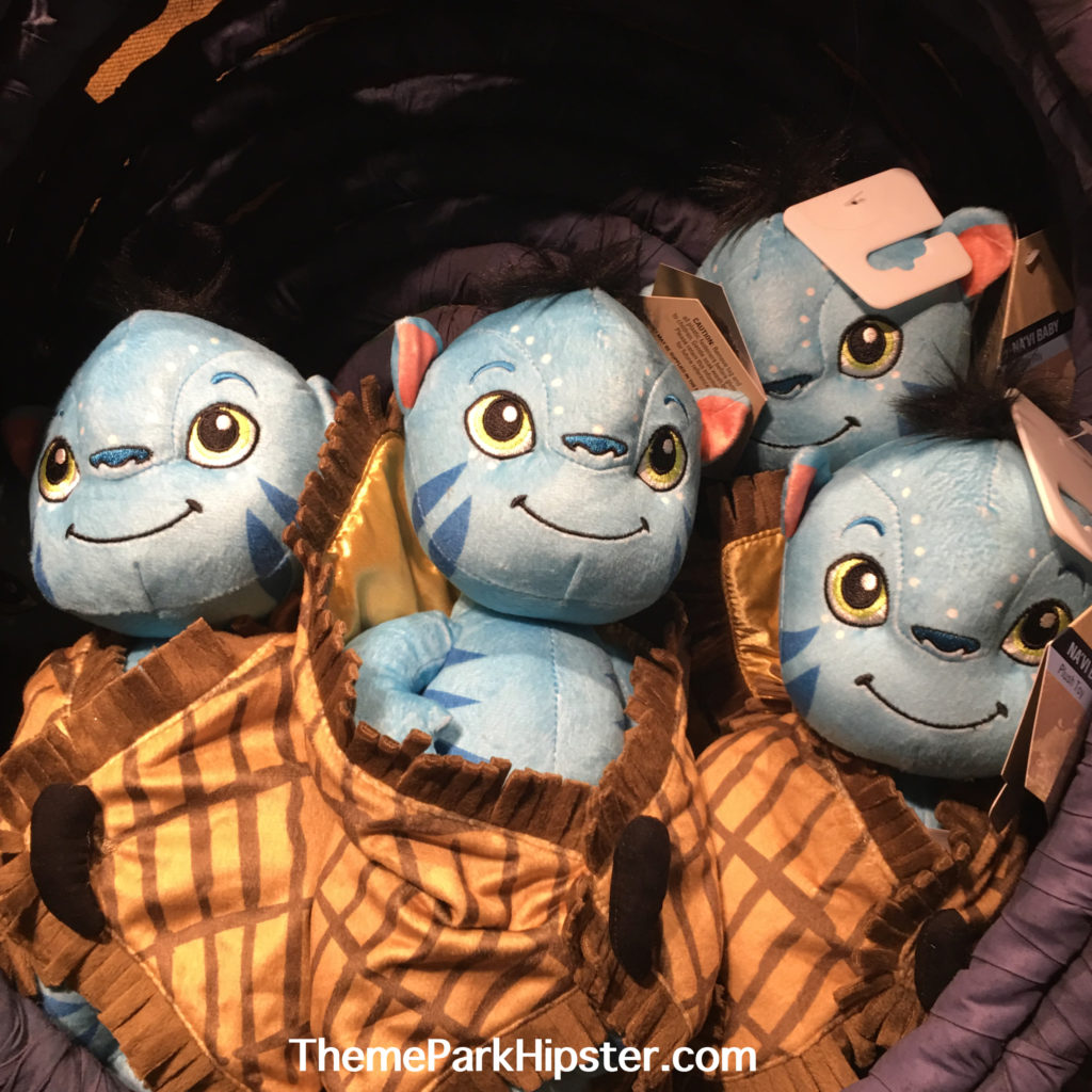 Pandora the World of Avatar merchandise with Na'vi baby stuffed animals.