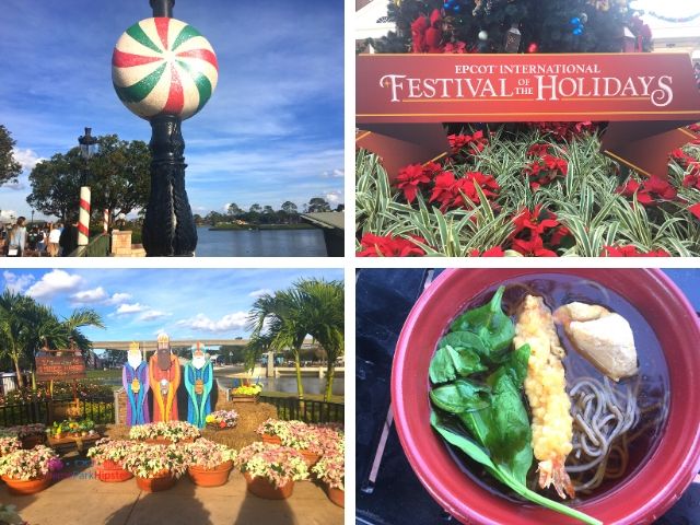 2023 Epcot International Festival of the Holidays Guide with a collage of photos from this event.