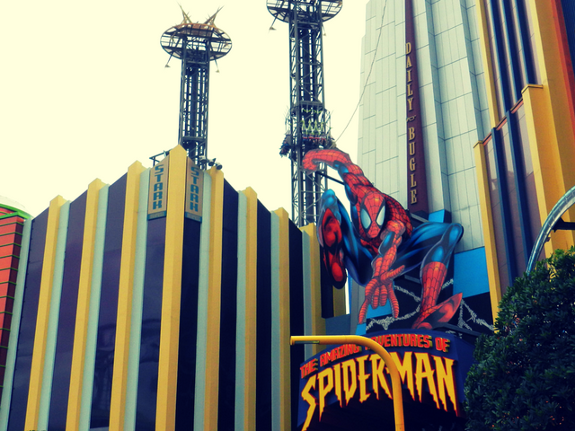 Spiderman ride entrance at islands of adventure. One of the Best Islands of Adventure Rides and Universal Orlando Resort.