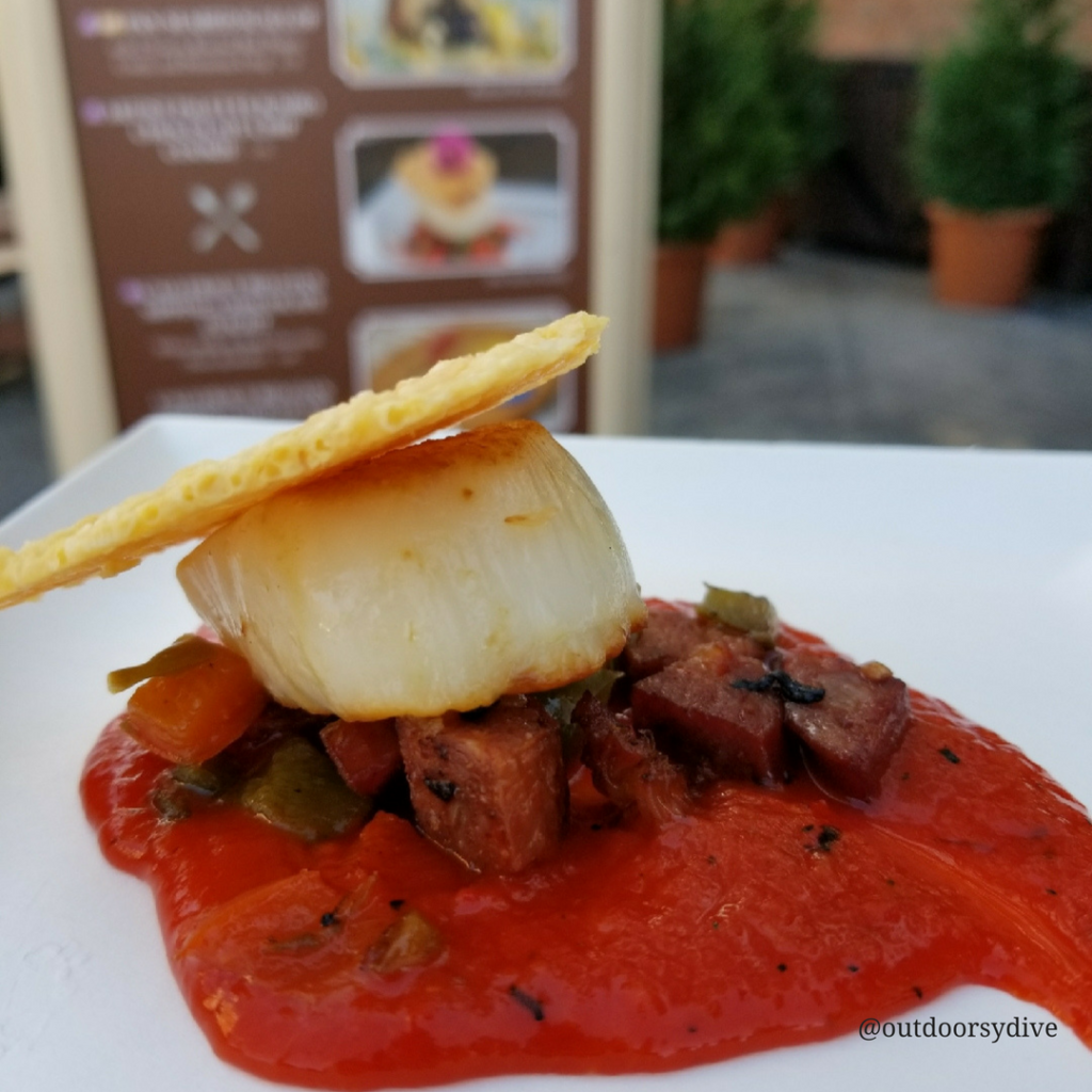 Epcot International Festival of the Arts Pan-seared Scallop. Keep reading to get the full 2024 Epcot Festival of the Arts guide, tips, food, concerts and more!