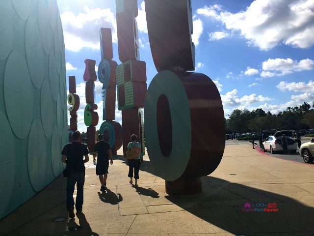 Disney Pop Century Resort Front Entrance with Giant 1900 numbers