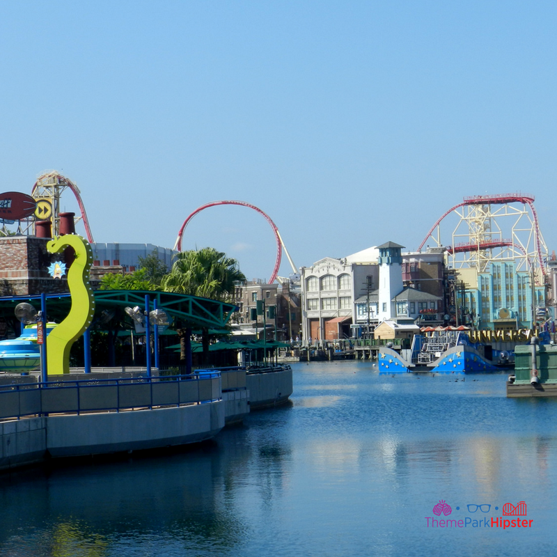 universal studios lagoon overlooking red hollywood rip ride rock it roller coaster. preparing Universal Studios Itinerary. 