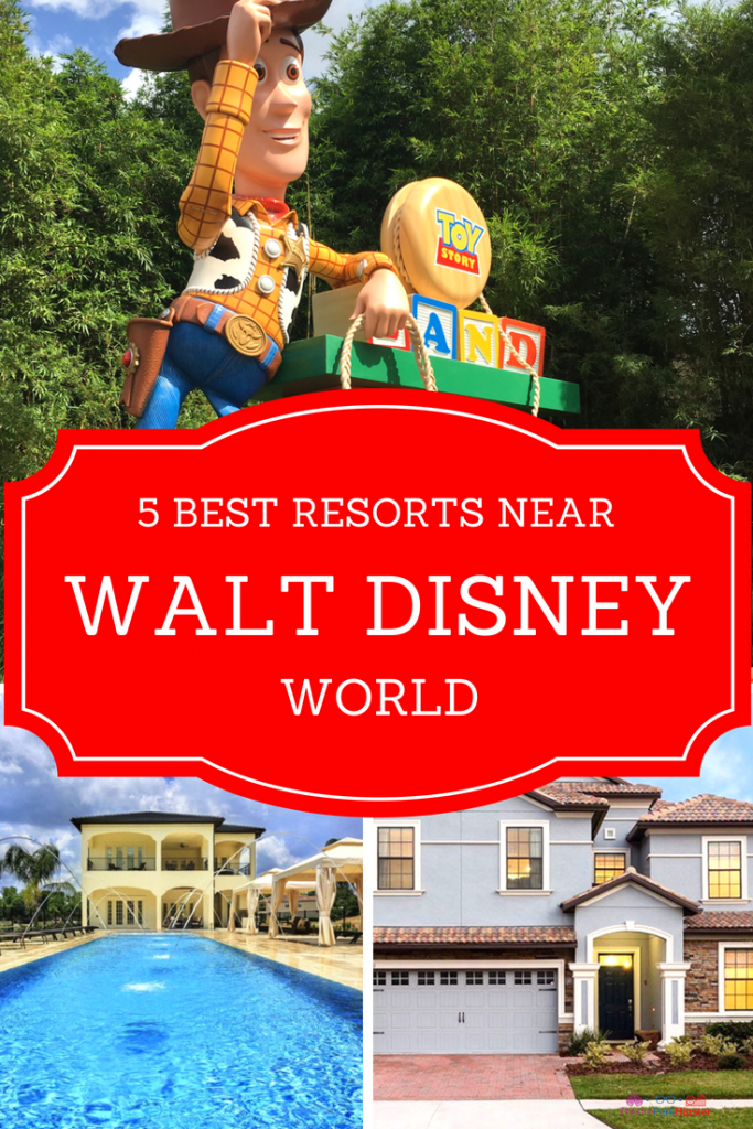 Orlando family resorts with water slides. Woody waving in toy story land. BEST Orlando Family Resorts with a Water Park and Water Slide.