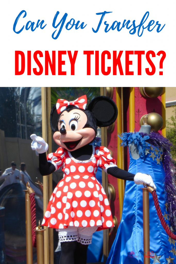 Can you transfer Disney Tickets? Minnie Mouse waving at Disney World.