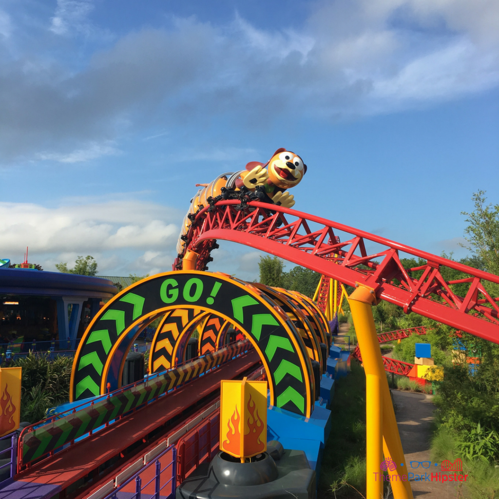 Slinky Dog Dash Roller Coaster in Toy Story Land at Hollywood Studios. Keep reading to get the best rides at Hollywood Studios for Genie Plus and Lightning Lane attractions.