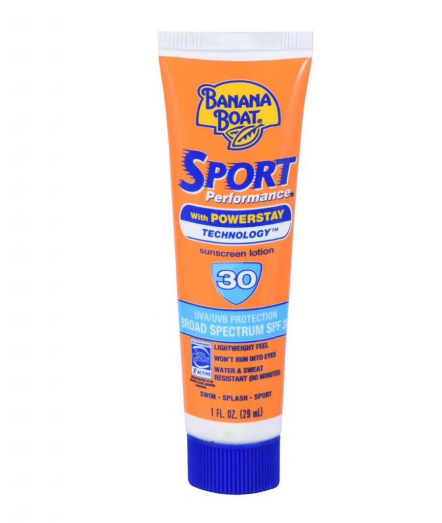 An orange and blue tube of 30 SPF Banana Boat Sunscreen from Dollar Tree. Keep reading to to find out more Mistakes to Avoid at Universal Orlando Resort!
