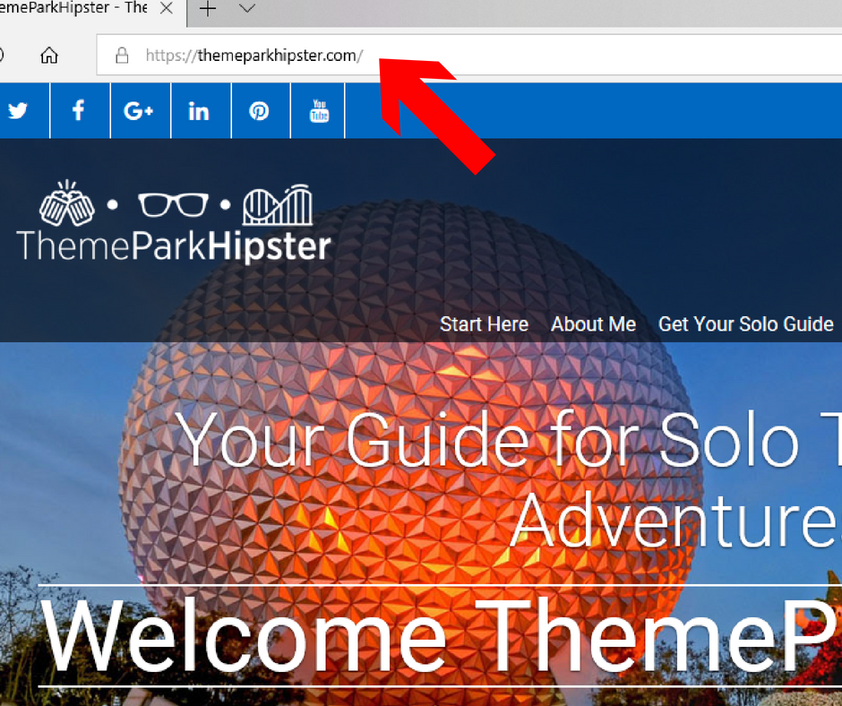 ThemeParkHipster Home Page Screenshot. Keep reading to learn how to start a Disney Blog and a Theme Park Blog.