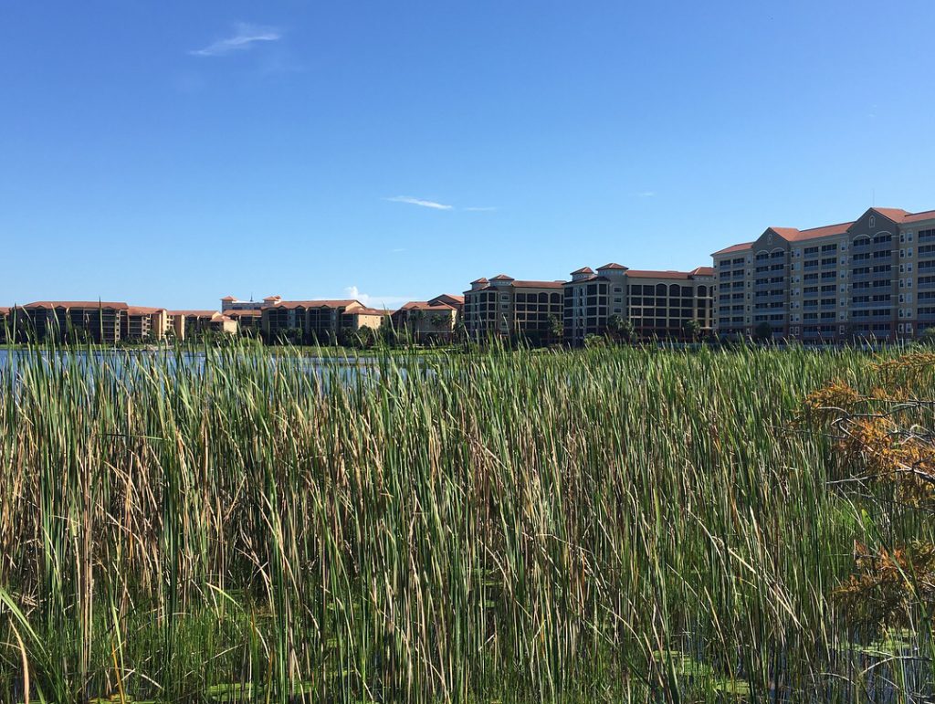 Westgate Lakes Resort & Spa Orlando with Big Sand Lake and resort in the background.