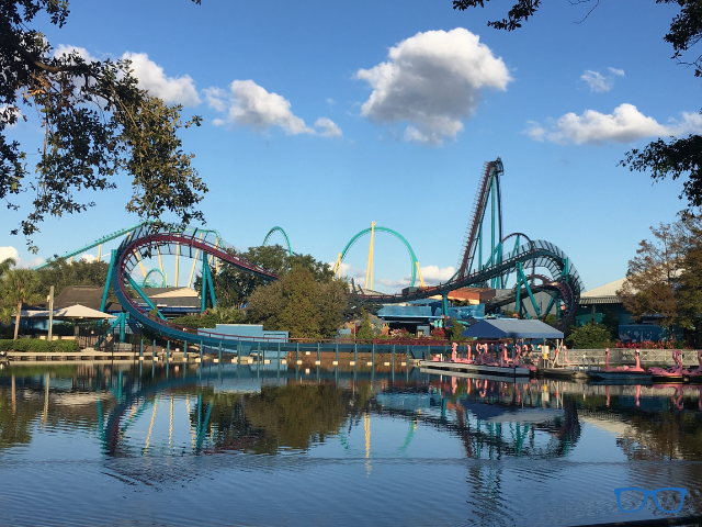 SeaWorld Tips and Tricks with blue roller coaster Manta