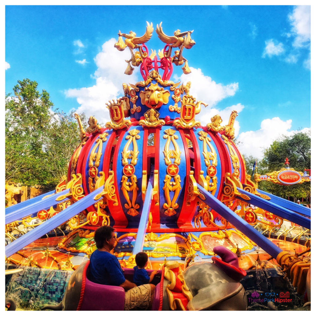 Colorful Fantasyland Dumbo Ride at the Magic Kingdom. Disney Secrets.