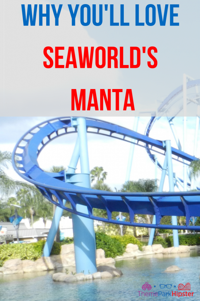 Manta SeaWorld Orlando blue roller coaster.