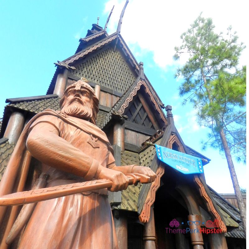 Stave Church with Viking in Norway Epcot