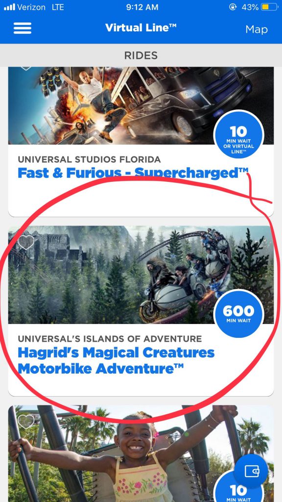Hagrid Magical Creatures Motorbike Adventure 10 hour wait time. One of the best roller coasters in Florida.