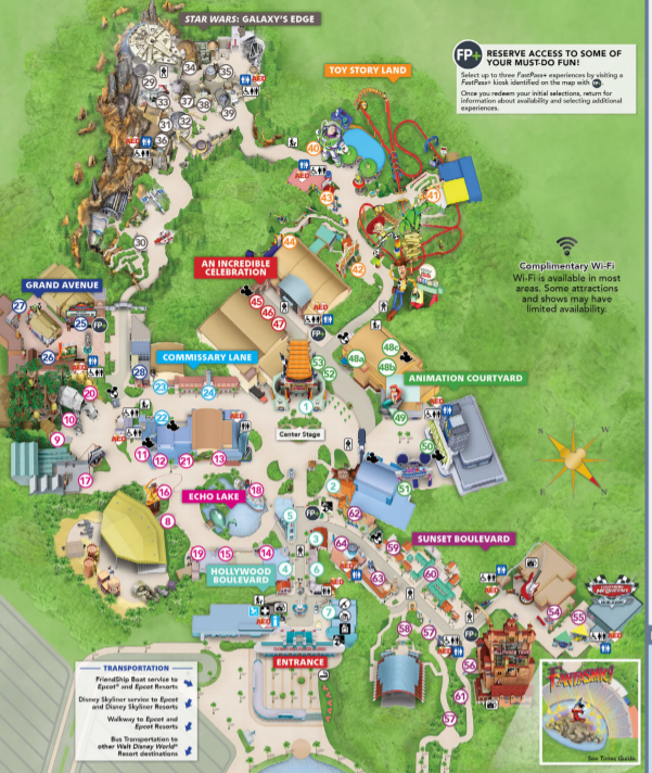 Hollywood Studios Map 2020 and 2021