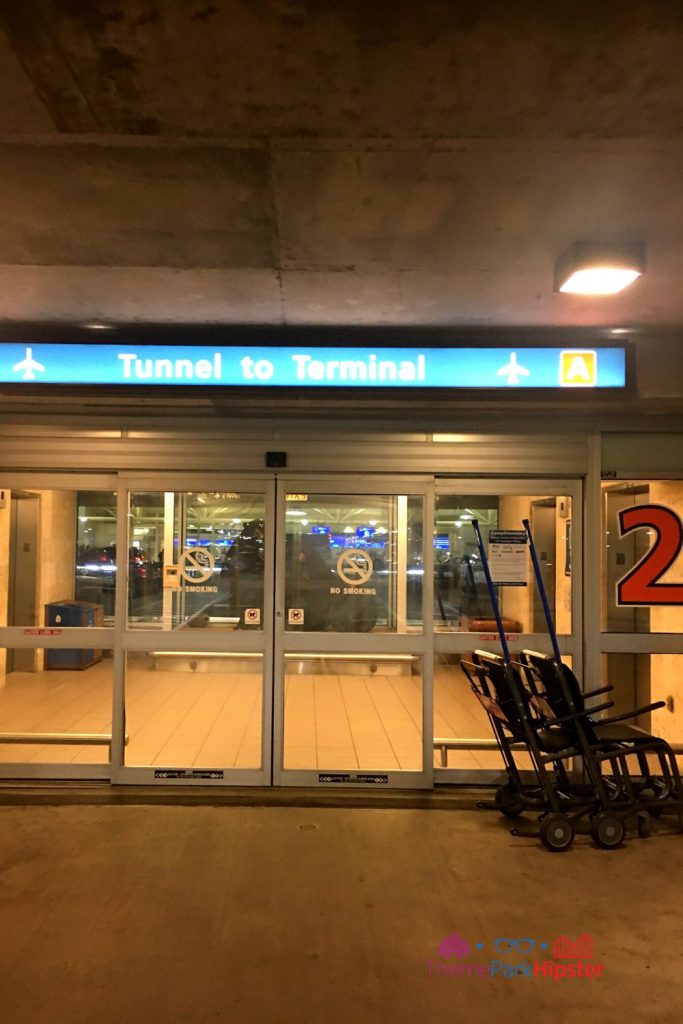 Orlando International Airport Parking Garage Tunnel to Terminal. How to Find Cheap Flights to Disney World