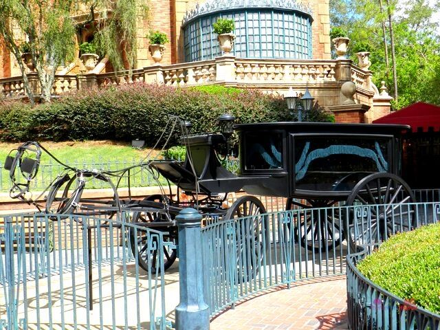 Haunted Mansion at Magic Kingdom with Ghost Carriage. Something to see on your Magic Kingdom for adults trip.