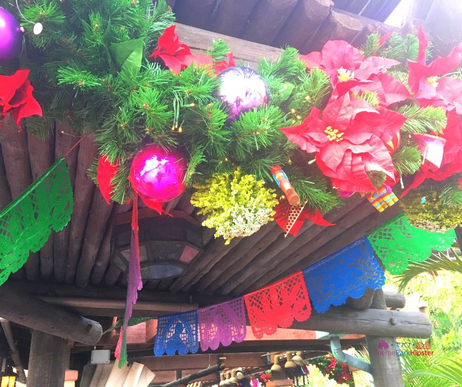 Epcot Festival of the Holidays 12 Mexico Pavilion Holiday Decor Disney Epcot at Christmas.