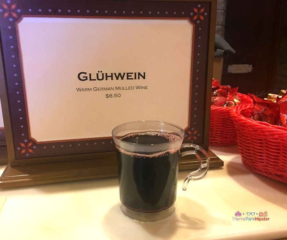 Epcot Christmas in Germany Pavilion Gluhwein Warm German Mulled Wine. Keep reading to learn about Epcot International Festival of the Holidays!