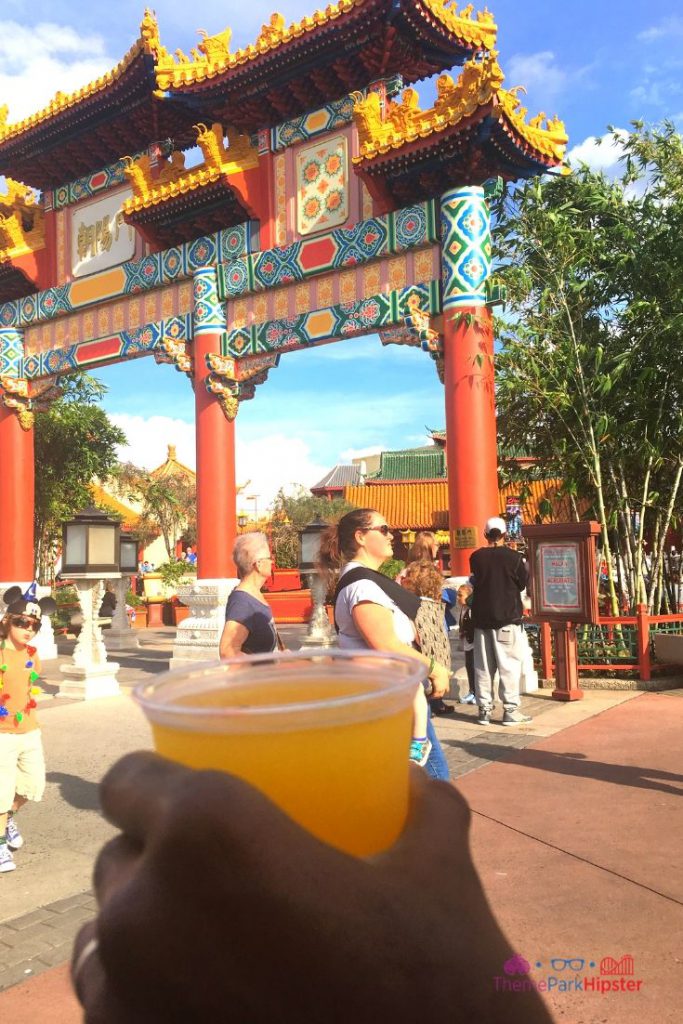 Epcot International Festival of the Holidays China Pavilion Gingerita at Joy of Tea. Keep reading for the best Epcot drinking around the world passport ideas!