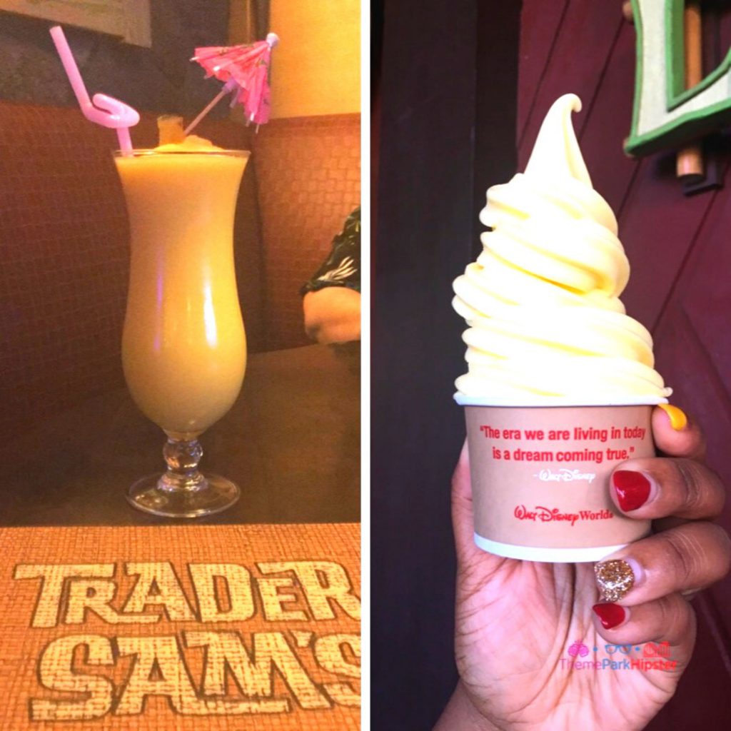 Trader Sams Grog Grotto Dole Whip with Alcohol. Keep reading for the best Disney World Tips and Tricks for First Timers.