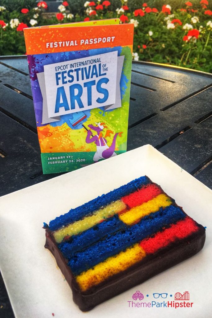 Epcot Festival of the Arts POP Eats Cake. Keep reading for the best Disney World Tips and Tricks for First Timers.