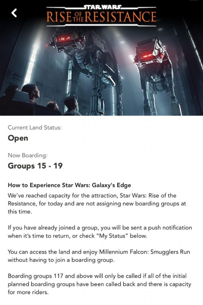 Star Wars Rise of the Resistance Boarding Pass Group Numbers