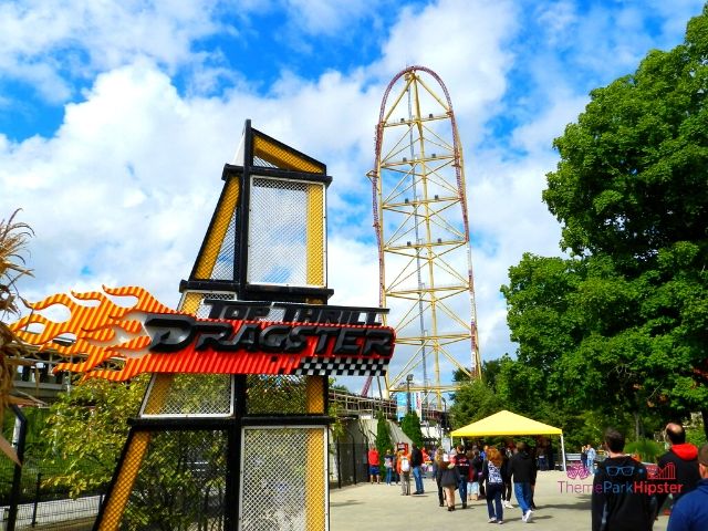 Top Thrill Dragster at Cedar Point Roller Coaster Going Down the Hill