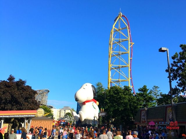 Tallest Roller Coaster at Cedar Point Top Thrill Dragster at Cedar Point view from Snoopy Land
