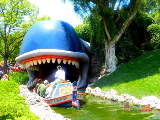 Disneyland Storybook Ride with Boat Going Into Whale Mouth. Keep reading to get the best days to go to Disneyland and Disney California Adventure and how to use the Disneyland Crowd Calendar.