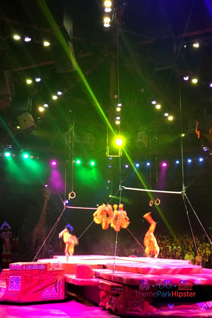 Festival of Lion King at Animal Kingdom with Monkey Acrobats. Keep reading to get the top 10 best shows at Disney World.
