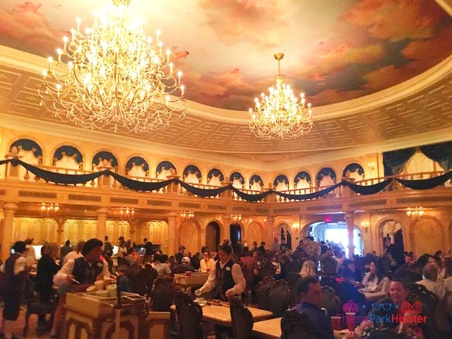 Be Our Guest Restaurant with Ballroom. Inside Beast’s castle at Disney World.