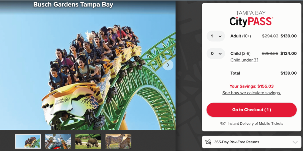 Busch Gardens. One of the best things to do in Tampa with CityPASS Prices and tickets