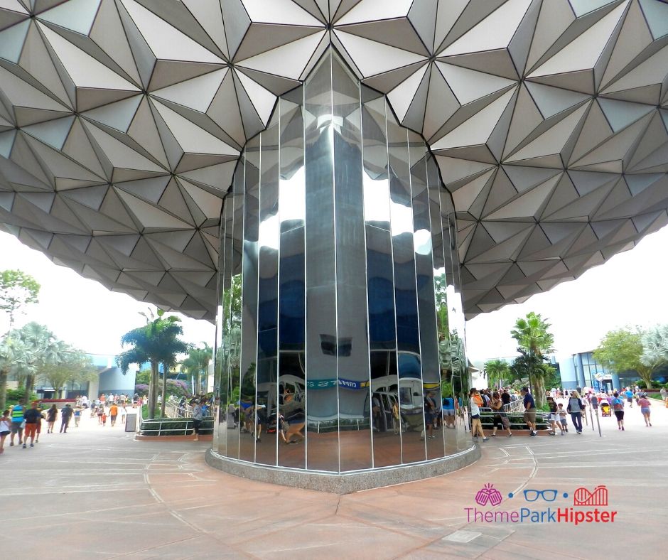Epcot Spaceship Earth Bottom View with Mirror